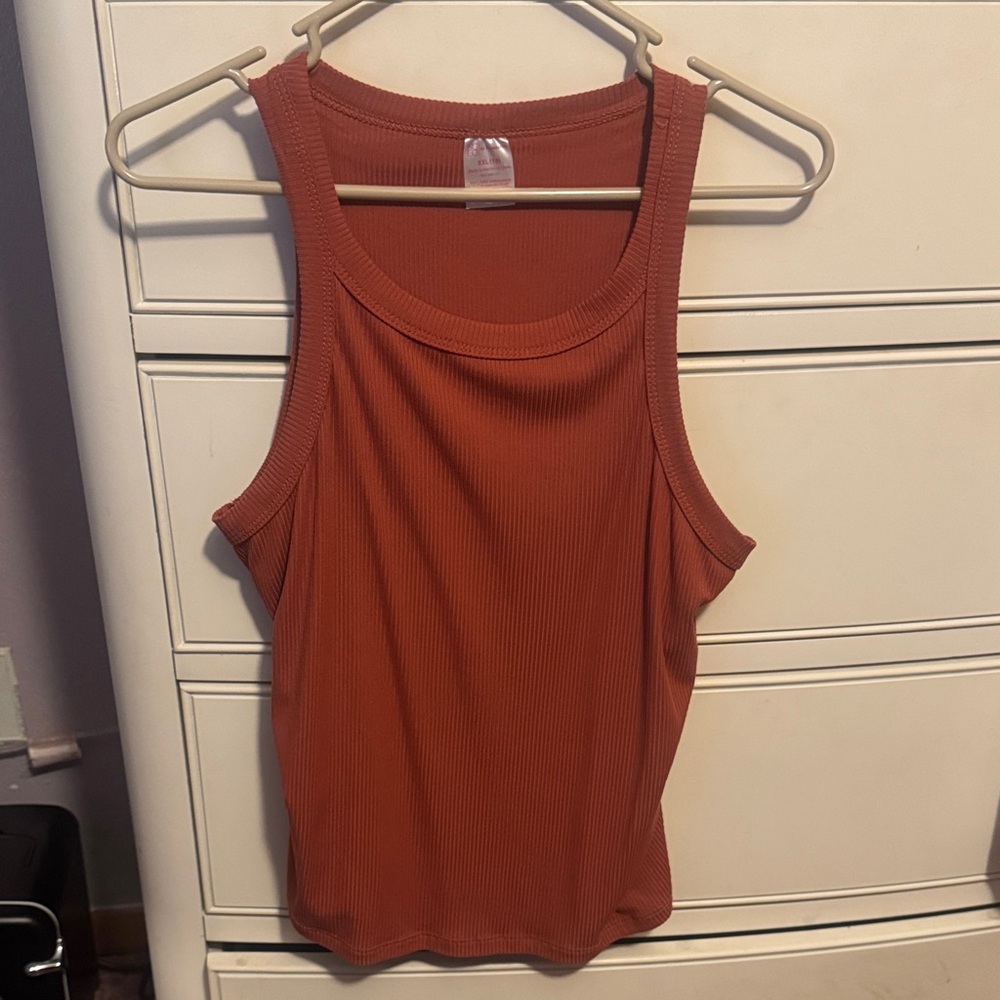 Rust Ribbed Tank Top
